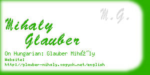 mihaly glauber business card